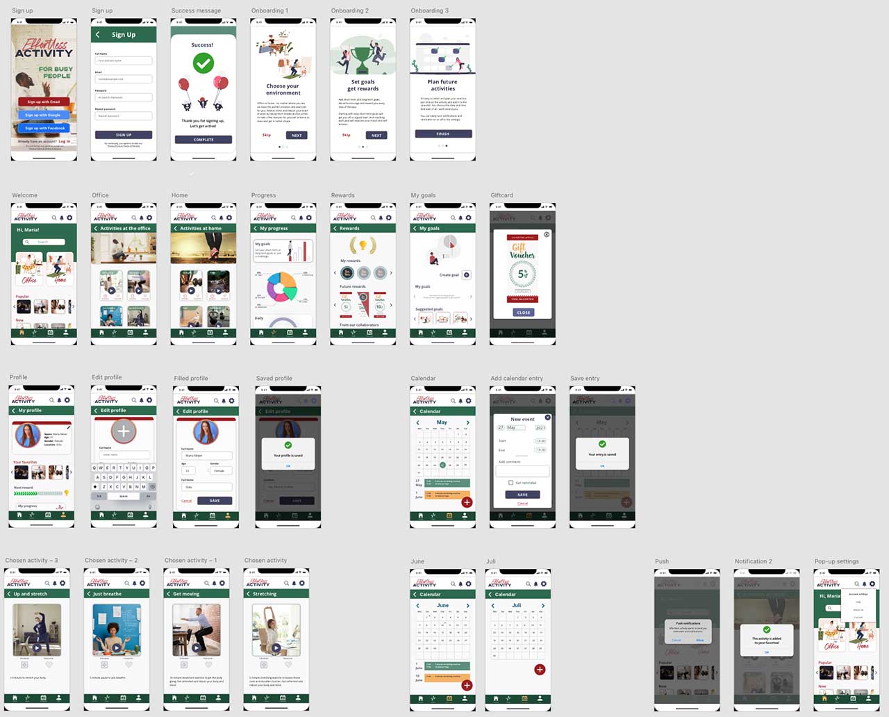 Mid Fidelity wireframes